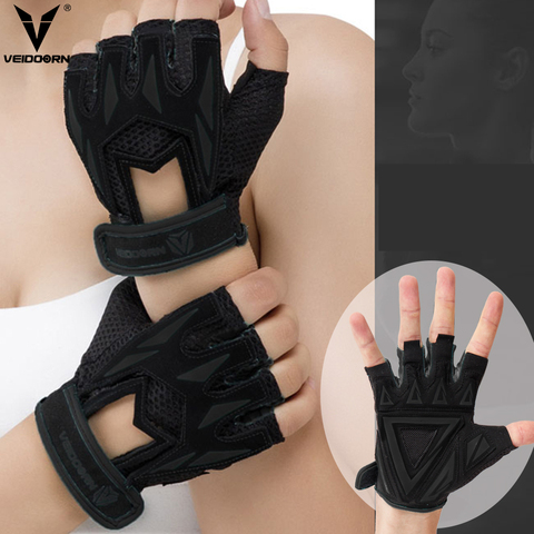 Veidoorn Professional Weight Lifting Gym Gloves Breathable Exercise Training Sport Gloves Fitness Cycling Workout Women men ► Photo 1/6