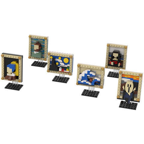 Pixel Art Bricks Mini Building Blocks Creative World Famous Paintings-Van Gogh Self-Portrait--Scream Portraits DIY Compatible Wi ► Photo 1/5