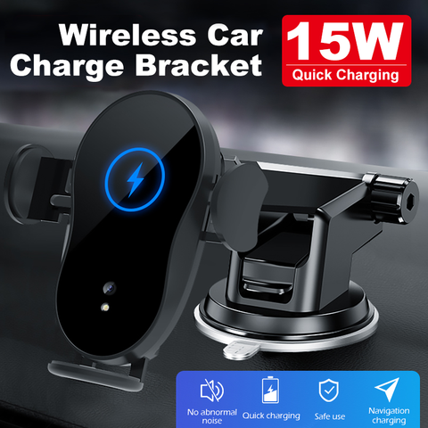 YOUXIU 15W Wireless Car Charger Mount Auto-Clamping Qi Fast Charging Phone X Holder Air Vent Charge for iPhone Bracket ► Photo 1/6