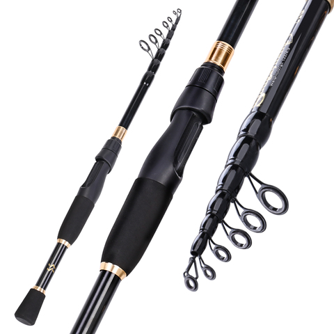 Sougayilang Telescopic Fishing Rod Ultralight Weight Spinning/Casting Fishing Rod Carbon Fiber 1.8-2.4m Fishing Rod Tackle Pesca ► Photo 1/6