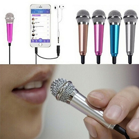 for iPhone Android All Smartphone Notebook  Portable Mini Microphone Stereo Karaoke Sound Record 3.5mm Plug ► Photo 1/6