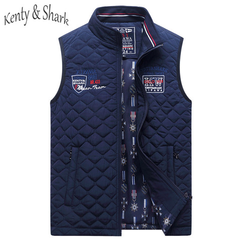 Kenty Shark Brand Men's Vests Stand Collar Thick Cotton Liner Sleeveless Jacket Men 2022 Autumn Outerwear Men's Jackets 4XL Coat ► Photo 1/6