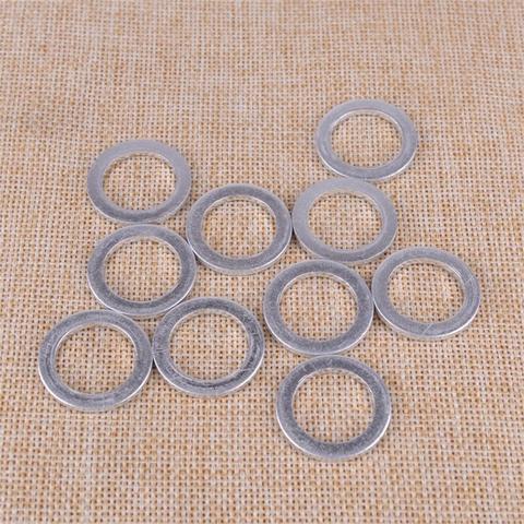 DWCX Universal 10Pcs Silver Aluminum Alloy Car Engine Oil Crush Washers Drain Plug Gaskets 18mm ID. 25.5mm OD. ► Photo 1/2