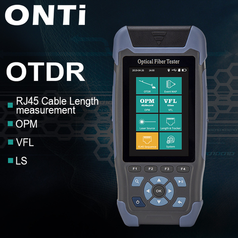 Pro mini OTDR Fiber Optic Reflectometer 980rev with 9 Functions VFL OLS OPM Event Map 24dB for 64km Fiber Cable Ethernet Tester ► Photo 1/6