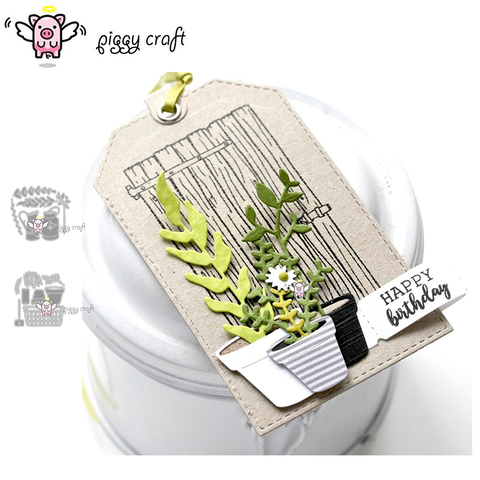 Piggy Craft metal cutting dies cut die mold Flower leaf pot basket Scrapbook paper craft knife mould blade punch stencils dies ► Photo 1/6