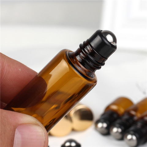 100pcs 1ML2ML 3ML 5ML Amber Rollon Roller Bottle for Essential Oils Refillable Perfume Bottle Deodorant Containers ► Photo 1/6