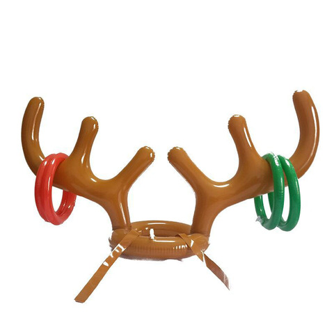 Inflatable Santa Funny Reindeer Antler Hat Ring Toss Christmas Holiday Party Game Supplies Toys ► Photo 1/1