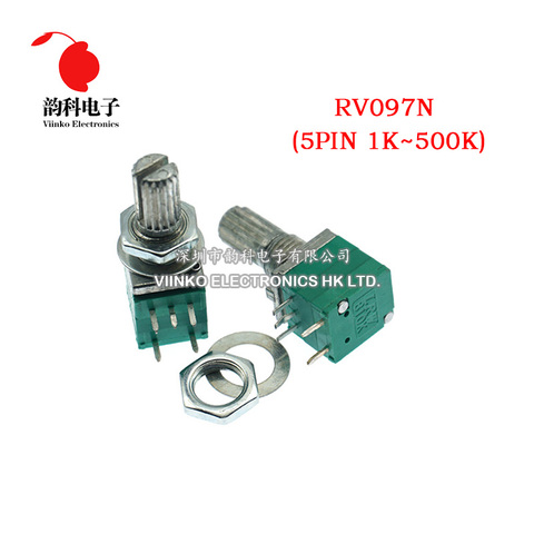 5pcs RV097NS 5K 10K 20K 50K 100K 500K with a switch audio 5pin shaft 15mm amplifier sealing potentiometer ► Photo 1/2