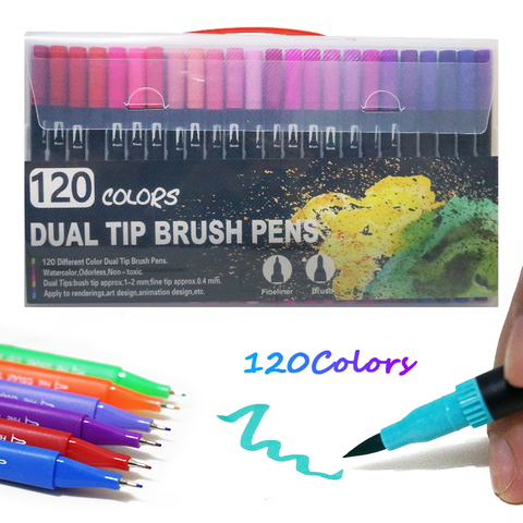 Felt Tip Pens Water Watercolor  Felt Tip Pens Colors Drawing - 12/18/24  Colored - Aliexpress