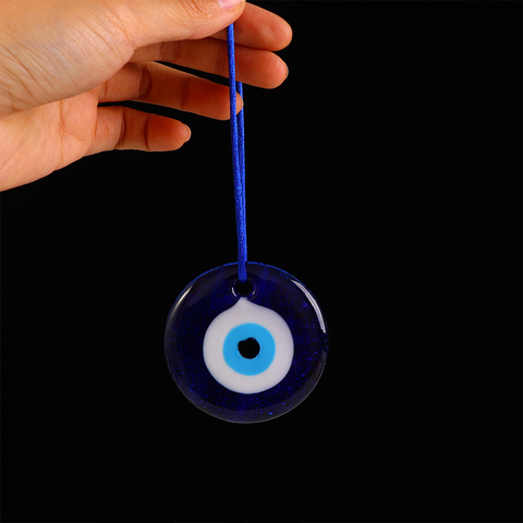 1PC Blue Lampwork Glass Turkish Evil Eye Charm Pendant Tassel Car Craft Decoration Pendant Car Interior Decor ► Photo 1/6