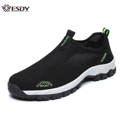 Summer Casual Shoes for Men 2022 Fashion Breathable Slip-On Mesh Shoes Men Sports Flat Shoes Sneakers Plus Size 39-49 ► Photo 1/6