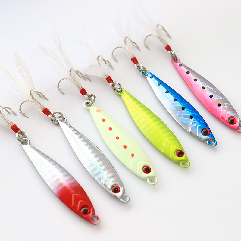 7g-30g Lead Casting Spinning Baits Feather Metal Fishing Lures Jig Bait 