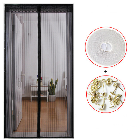 1 Set Upgrade Anti Mosquito Door Net with Magnet Mosquito Insect Fly Curtain Mesh Hands-free Closing Door Magnetic Bug Screen ► Photo 1/6