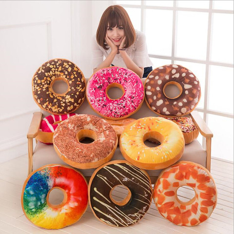 3D Creative Plush Donut Food Stuffed Pillow Sofa Chair Back Car Cushions Mat Cute Simulation Cushion Soft New  Case Toys ► Photo 1/6