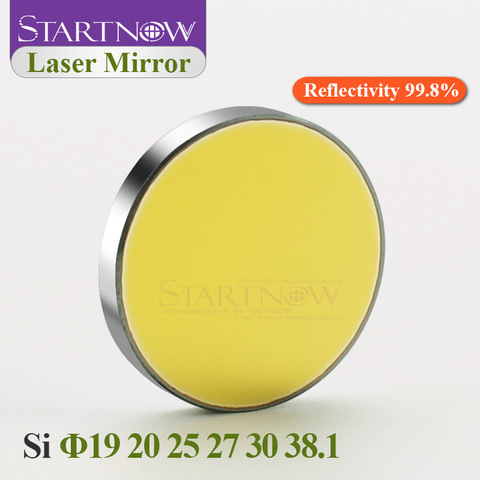 Startnow Si With Gold-Plated Laser Reflector Mirrors 19 20 25 27mm 30mm 38.1 THK 3mm For 100W CO2 Laser Spare Parts Silicon Lens ► Photo 1/6