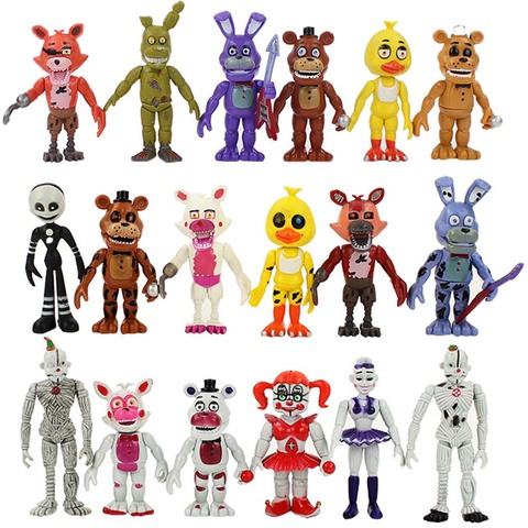 6pcs/set 3Styles FNAF Five Nights At Freddy's Sister Location Funtime Foxy Ballora Puppet Nightmare Freddy Action Figure Toys ► Photo 1/6