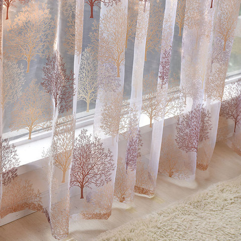 Printed Tulle Curtain For Living Room Window Treatment Japan Sheer Voile Curtain For Bedroom Kitchen Drape Blinds Finished Panel ► Photo 1/5