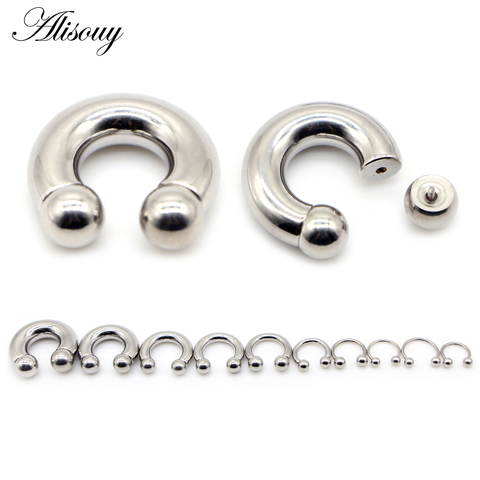 Alisouy 1pc Big Large Size Captive Bead Nose Ring Ear Plug Expander Guauge Male Genital BCR Hoop Earring Piercing Body Jewelry ► Photo 1/5