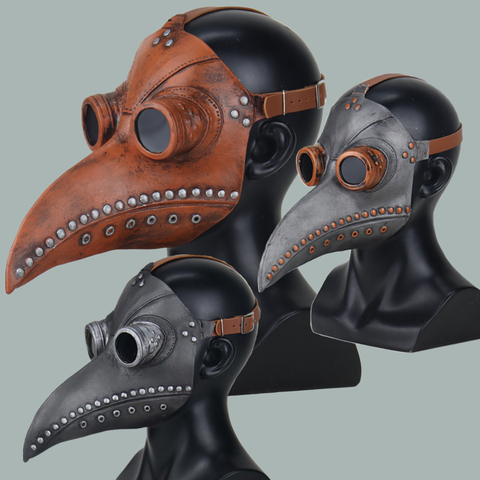 Plague Doctor Mask Steampunk Cosplay Bird Beak Long Nose Latex Masks Masquerade Carnival Halloween Party Props ► Photo 1/6