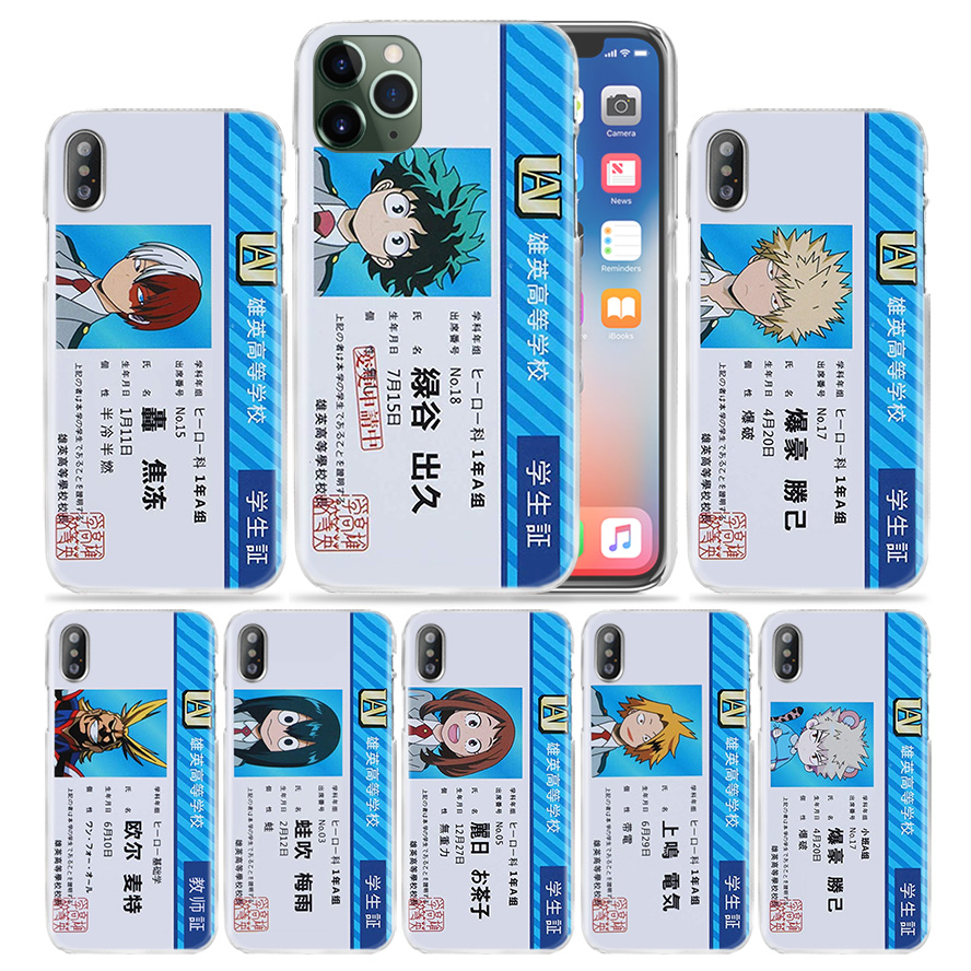 Buy Online My Hero Academy Id Card Case For Apple Iphone 11 12 Pro Xs Max Xr X 10 7 8 6 6s Plus 5 Se Hard Pc Anime Phone Cover Coque 12mini Alitools