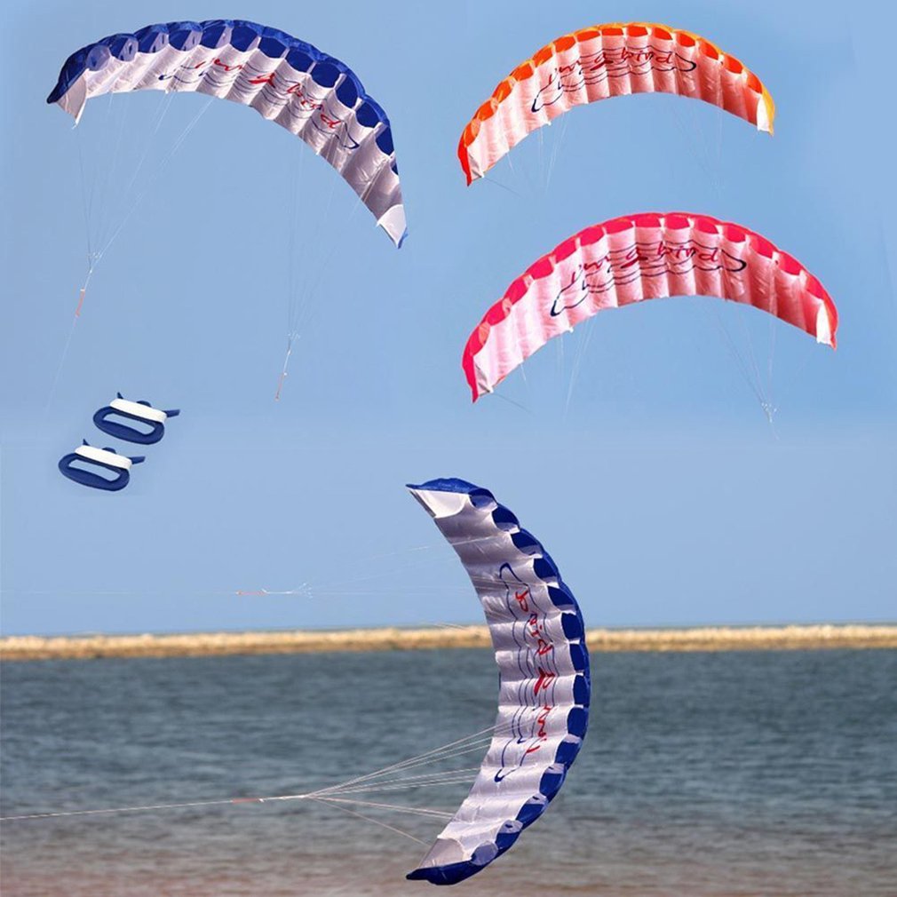 Parachute Dual Line Parafoil Kite with Control Bar Line Power Braid Sailing Kite