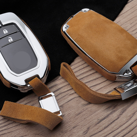 Suede Leather Car Smart Remote Key Cover Case Shell For Toyota Chr Land Cruiser 200 Avensis Auris Crown Camry Corolla Accessorie ► Photo 1/6