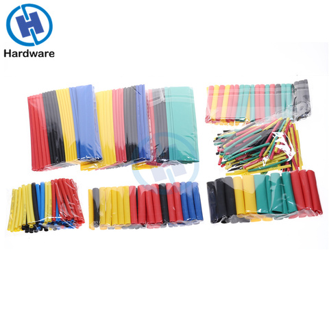 127/140/280/328Pcs Assorted Polyolefin Heat Shrink Tubing Tube Cable Sleeves Wrap Wire Set 8 Size Multicolor/Black ► Photo 1/5
