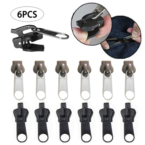 New 6pcs Instant Zipper Universal Fix Zipper Repair Kit Replacement Zip  Slider Teeth Rescue New Design for DIY