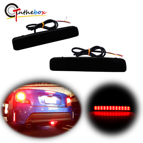 GTinthebox Red LED Bumper Reflector Lights Tail /Brake Light Rear Fog Light For 2012-2017 Toyota Prius V &For 2014-2016 Scion tC ► Photo 1/6