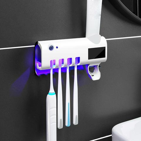 Solar Energy UV Toothbrush Disinfectant Cleaning Agent Storage Bathroom No Need To Charge Toothpaste Dispenser Holder Sanitizer ► Photo 1/6