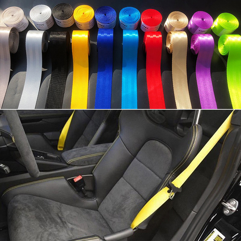 Car Seat Belt Strap Thick Car Seat Strap  Seat Belt Harness  Backpack Straps Fashion Color Ribbon universial car accessiores ► Photo 1/6