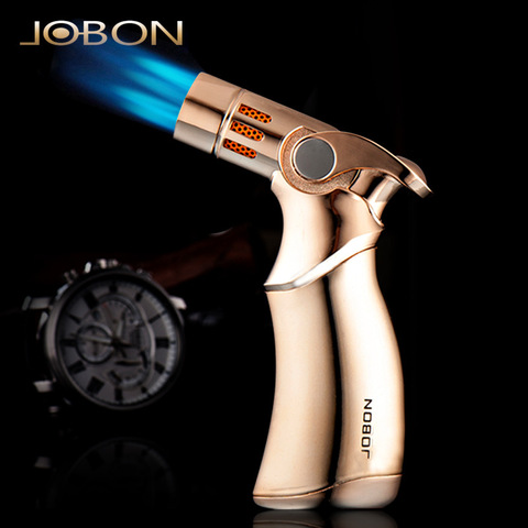 JOBON Powerful Triple Torch Lighter Cigar Pipe Jet Turbo BBQ Lighter Free Fix Fire Windproof Spray Gun Metal Gas Lighter 1300 C ► Photo 1/5