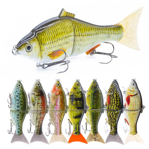 Agoie Fishing Lures 2 Segmented Slider 6in 51g Performance Swimbait Bass Fishing Tackle Floating Glider Metal Jointed Shad Bait ► Photo 1/6