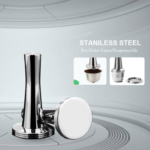 Solid Stainless Steel Heavy Flat Plated Base Coffee Tamper for Espresso DIY Press Coffee For Dolce Gusto/Nespresso/illy ► Photo 1/6