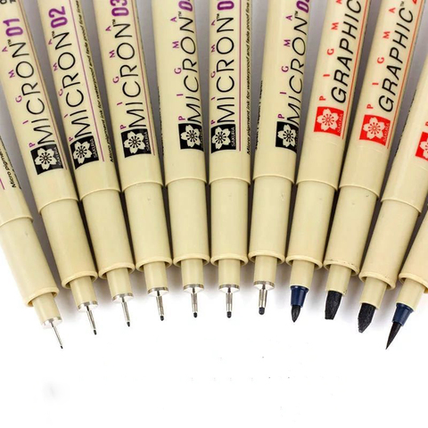 Waterproof Sakura Pigma Micron Pen Neelde Soft Brush Drawing Pen 003 005 01 02 03 04 05 08 1.0 Brush Art Markers Art Supplies ► Photo 1/6