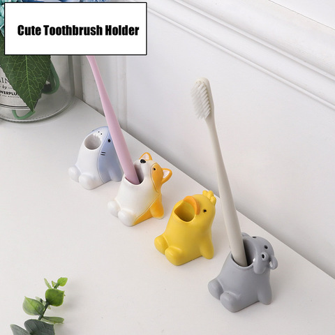 Mini Cute Toothbrush Holder Ceramics Multi-Function Storage Stand Makeup Pen Holder For Home Bathroom Decoration ► Photo 1/6