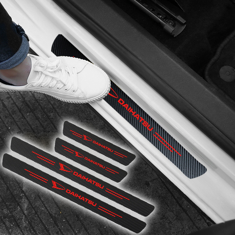 4Pcs Carbon Fiber Car Door Sill Scuff Anti Scratch Sticker for Daihatsu D-Base D-R Pico Copen Sirion Mira Materia Accessories ► Photo 1/6