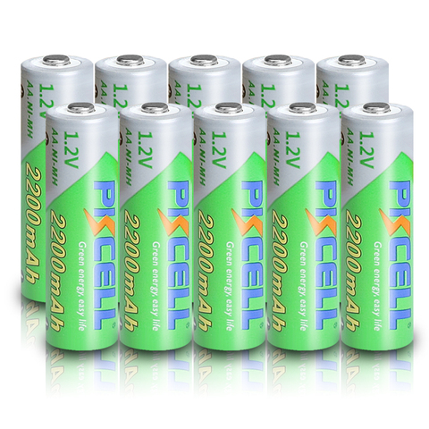 10PCS PKCELL AA 2200MAH battery 1.2V NIMH aa Rechargeable Batteries 2A precharge LSD Batteries Ni-MH for Camera toys ► Photo 1/6