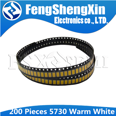 200pcs/lot 5730 Warm White Light 0.5W 55-60LM 3200K SMD LED 5730 5630 diodes ► Photo 1/1