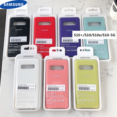 Samsung S10 Plus Silicone Cover, Silky Soft-touch Finish Liquid Silicone Shell Case for Galaxy S10+ S10E S10 5G With Box ► Photo 1/4