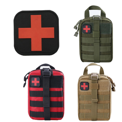 PVC Rubber Black Red Cross Flag Swiss Cross Fingerboard Medical Rescue Nursing Staff Tactical Soldier Backpack Hat Fight Badge ► Photo 1/6