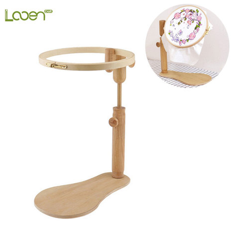 Looen Embroidery Hoop Embroidery Stand Hoop Wood Embroidery and Cross Stitch Hoop Set Ring Frame Adjustable Sewing Tools 1pc ► Photo 1/6