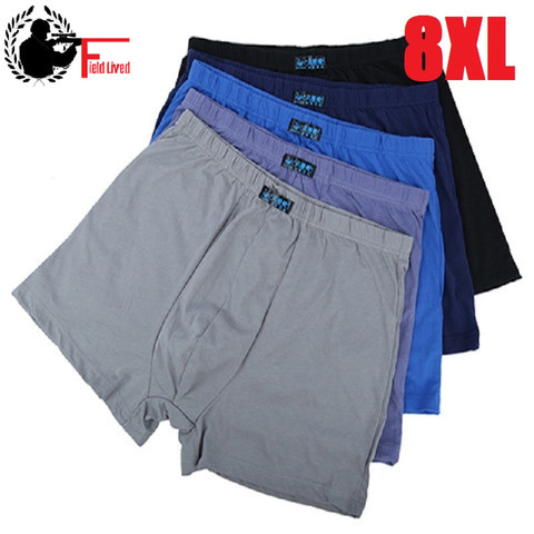 Men's Boxer Briefs Big and Tall Combed Cotton Underwear Open Fly 6-Pack