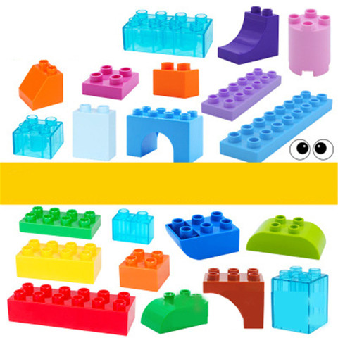 6Pcs Big Size Duploe Train Building Blocks Bricks Accessory Compatible With Duplos base Transparent Square Toys for Children ► Photo 1/6