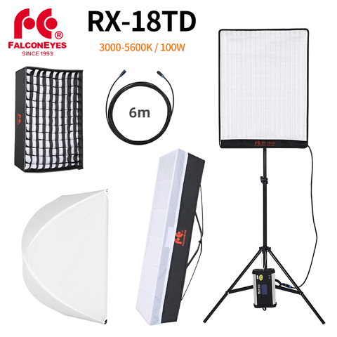 Falcon Eyes 100W LED Photo Video Light Portable LED Photo Light 504pcs Flexible LED Light RX-18TD with Diffuser + Light Stand ► Photo 1/6