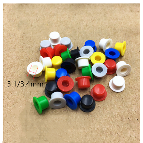 100PCS 6*6 Tact Switch A101 Button Switch Round Caps Push Key Cap Size 4.5mm*7.4mm inner diameter  3.1 / 3.4mm ► Photo 1/3