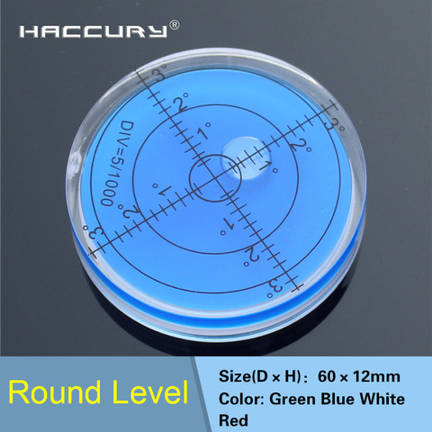 HACCURY 60*12mm Circular Bubble Level Spirit level Round Bubble level Universal Protractor ► Photo 1/6