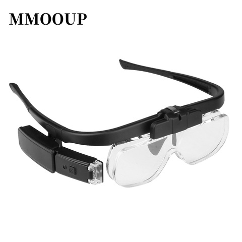 Illuminated Magnifying Glass 1.5X 2.0X 2.5X 3.5X 4.0X 4.5X LED USB Rechargeable Headband Free Hand Magnifying Loupes with Light ► Photo 1/6