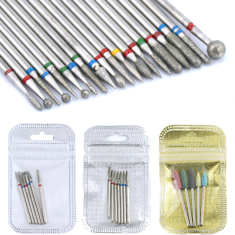 6/7 Diamond Nail Drill Bits Set Cutters Manicure Silicon Ceramic Stone Electric Milling Cutter for Pedicure Manicure Machine ► Photo 1/6