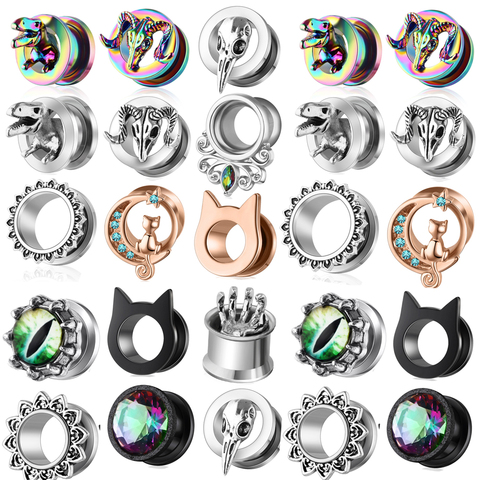 2PC 6-16mm Ear Tunnels Plugs 316L Stainless Steel Piercing Jewelry Ear Gauges Ear Stretchers Expandar Plugs and Tunnels ► Photo 1/6
